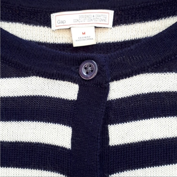 GAP Wool Blend Breton Cardigan - Picture 3 of 4